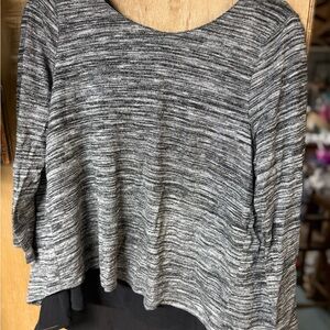 Abercrombie & Fitch Black and Gray Striped Blouse